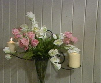 Wrought Iron Decorative Wall Sconce w/ Glass Vase QVC.com